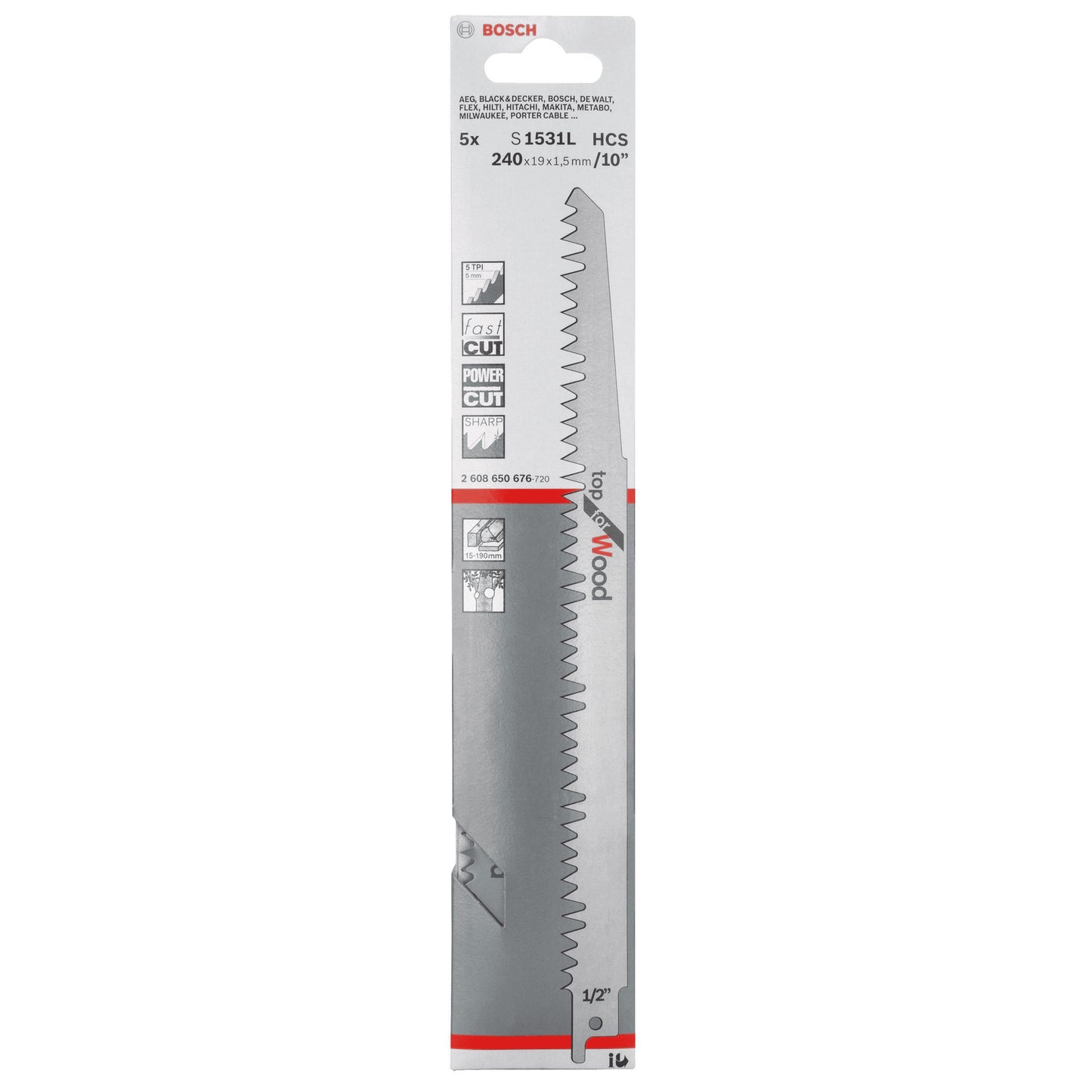 Bosch S1531L Sabre Saw Blades