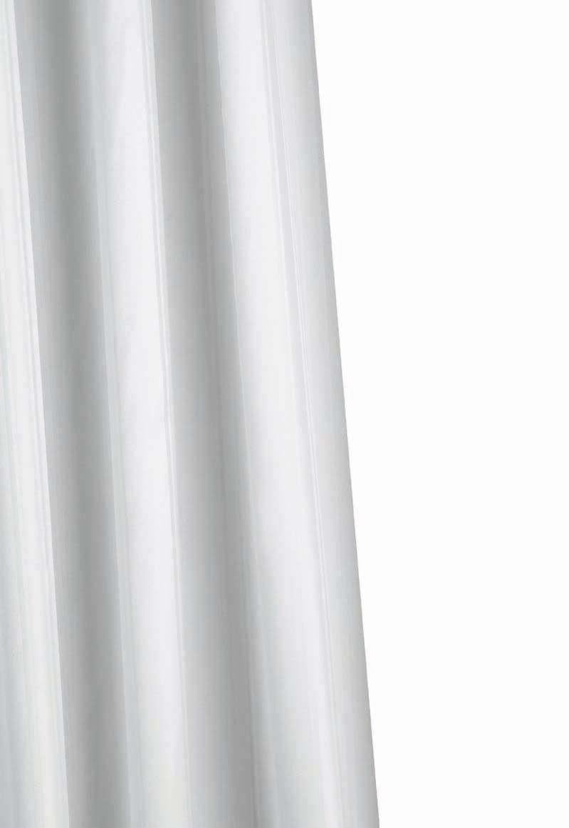 Croydex Shower Curtain Cling-Resistant Textile Plain White