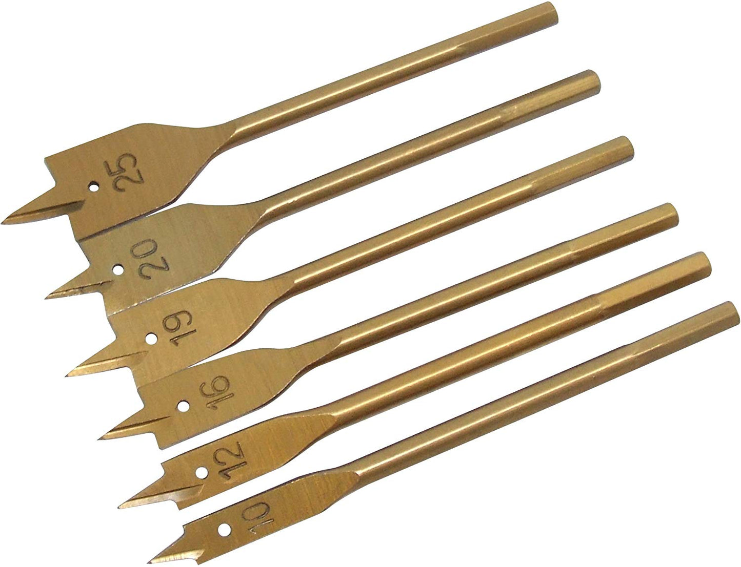 Amtech 6pc Flat Wood Bit Set - Titanium