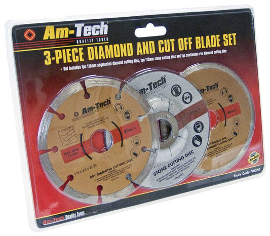 Amtech 3Pc Diamond & Cut Off blade set