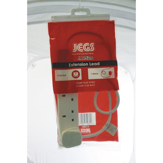 Jegs 4-Gang 13Amp Extension Lead 1m
