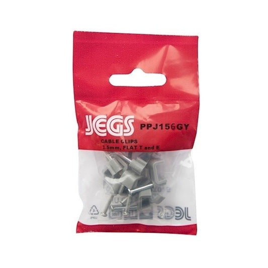 Jegs Cable Clips T&E 1.5mm Grey Pack 10