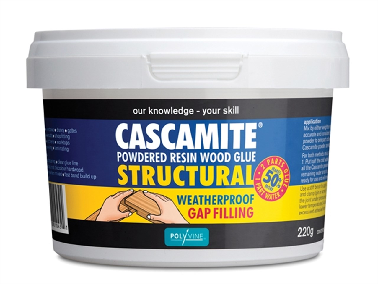 Polyvine Cascamite Powdered Resin Wood Glue Weatherproof 220g