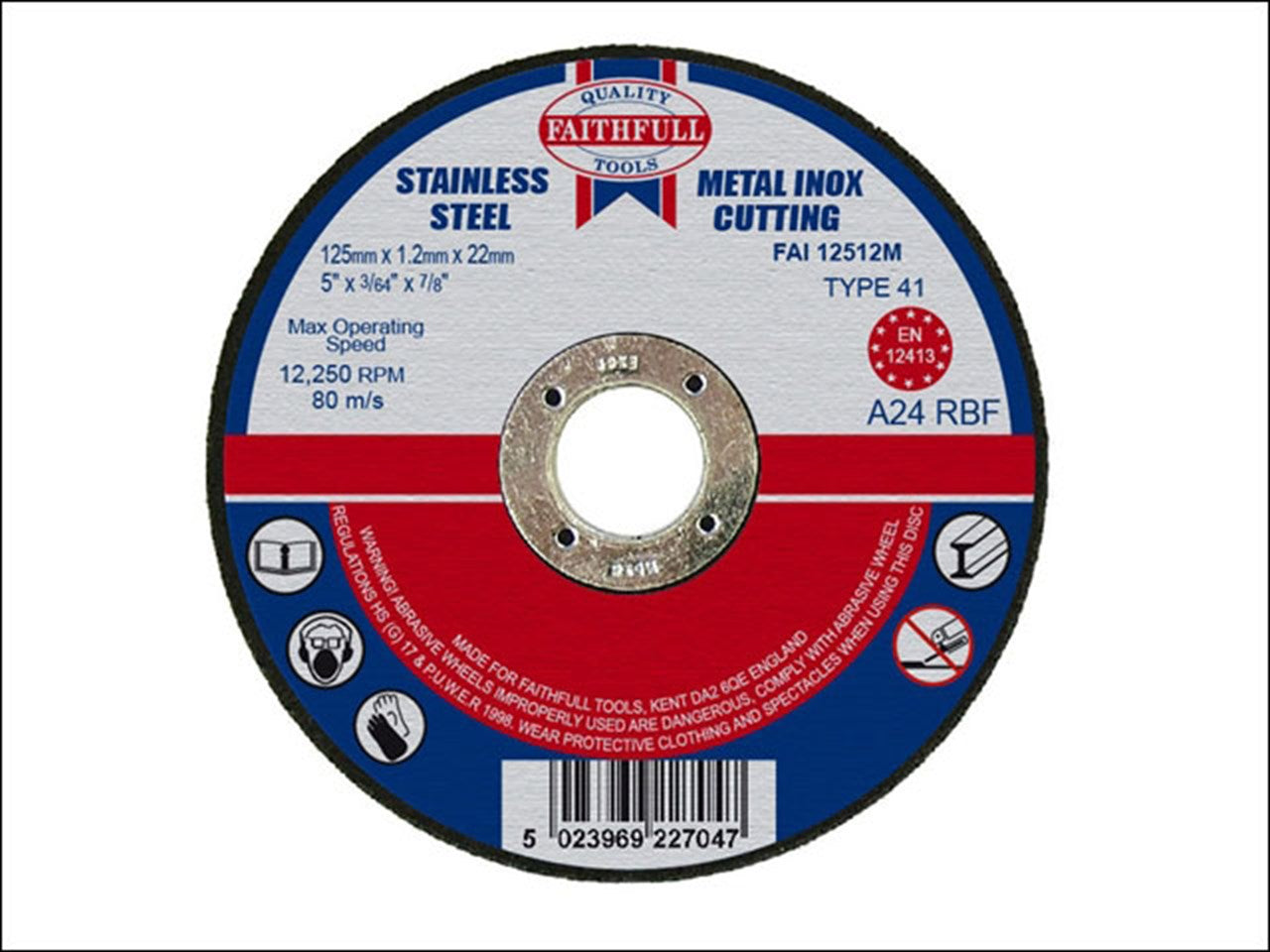 Faithfull Metal Cutting Disc 125 mm x 1.2 x 22 mm
