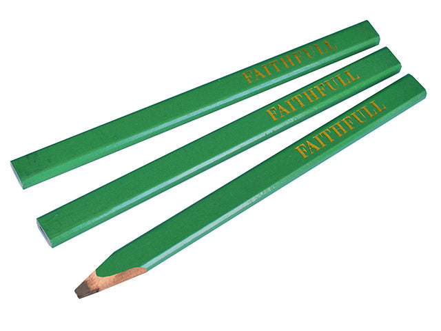 Faithfull Carpenter's Pencils Green (3)