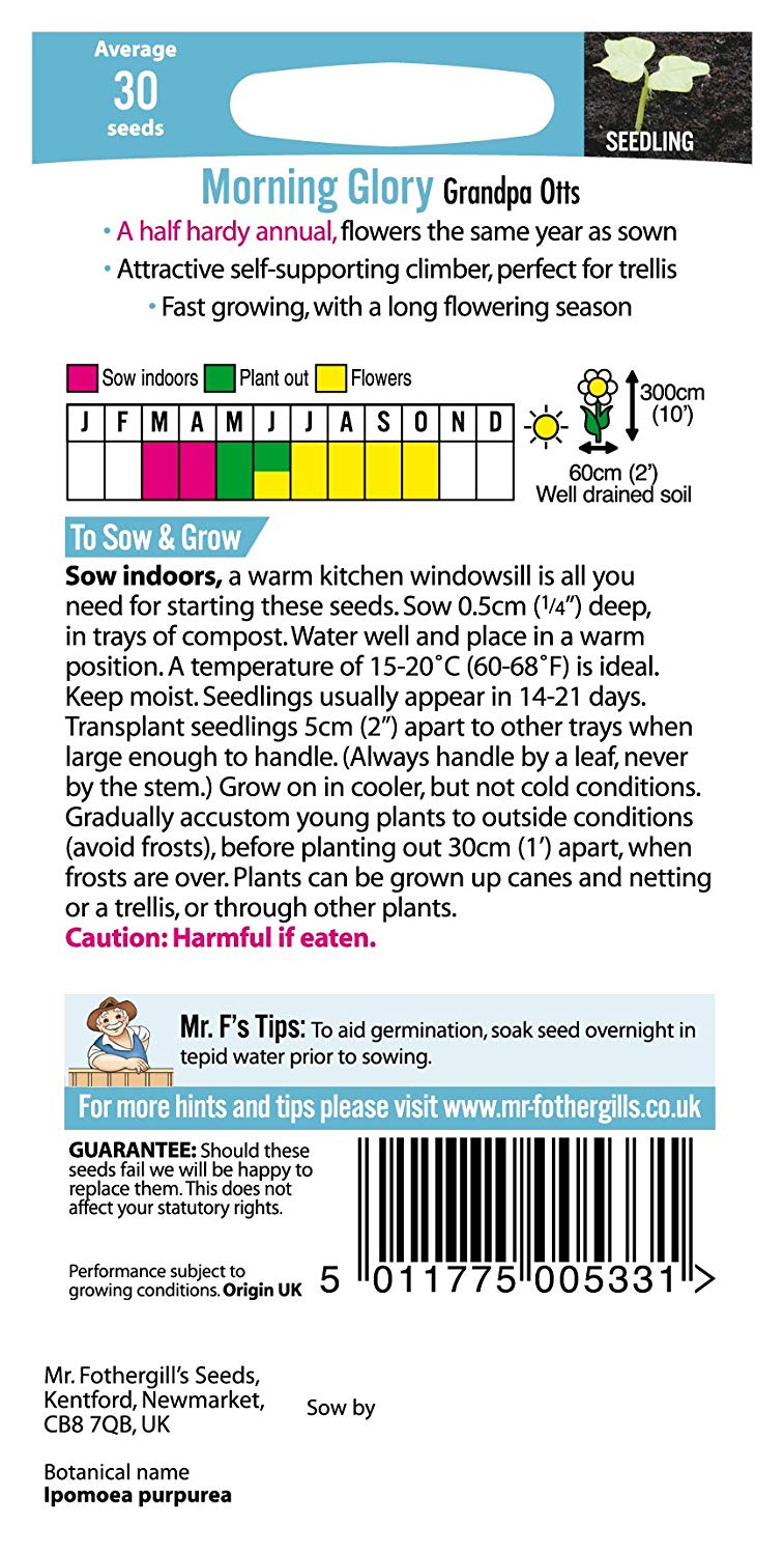 Mr.Fothergill's Morning Glory Grandpa Otts Flower Seeds