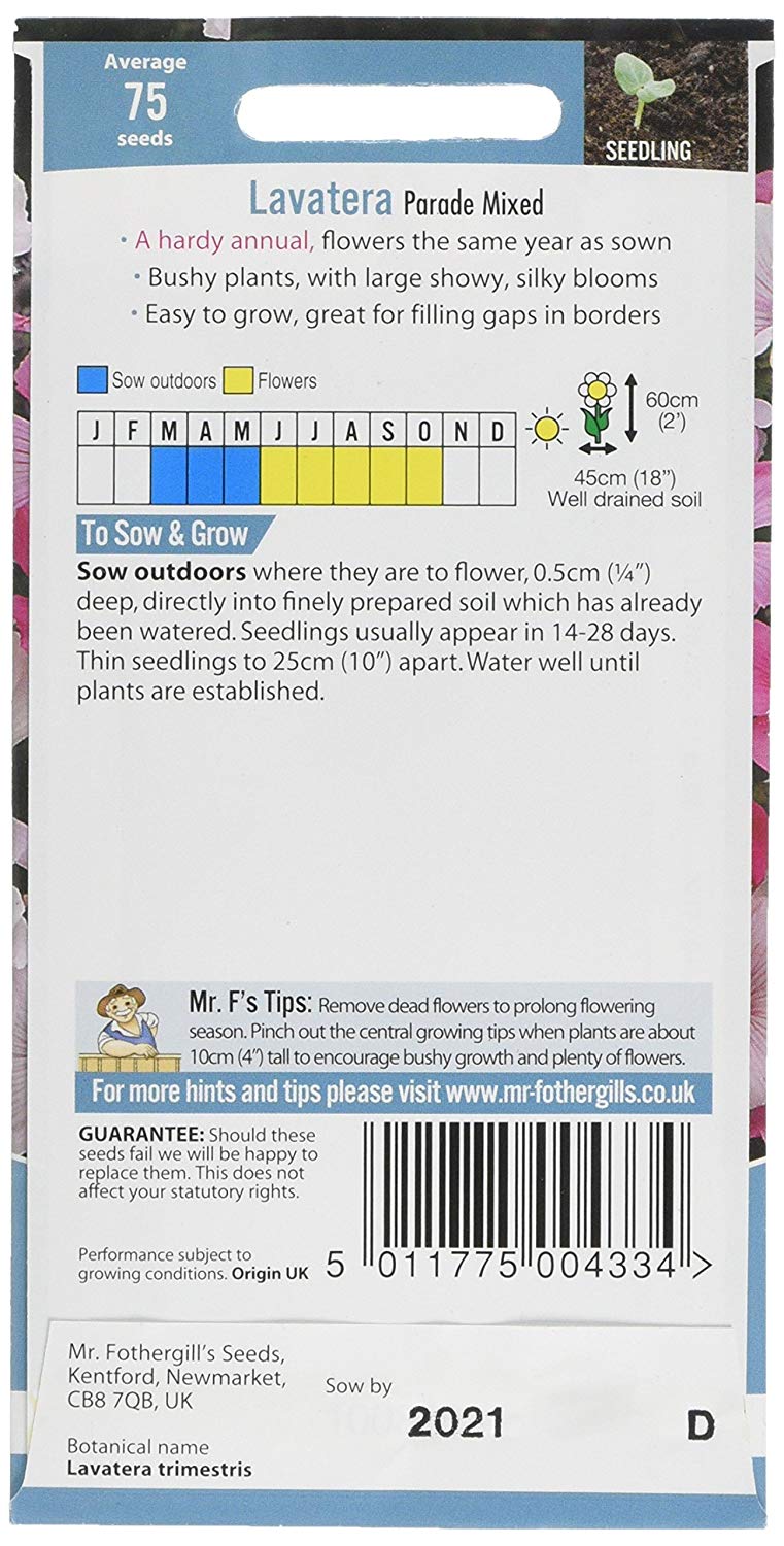 Mr.Fothergill's Lavatera Parade Mixed Flower Seeds