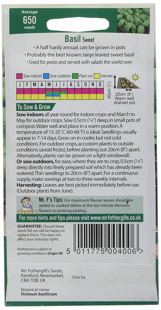 Mr.Fothergill's Sweet Basil Herb Seeds
