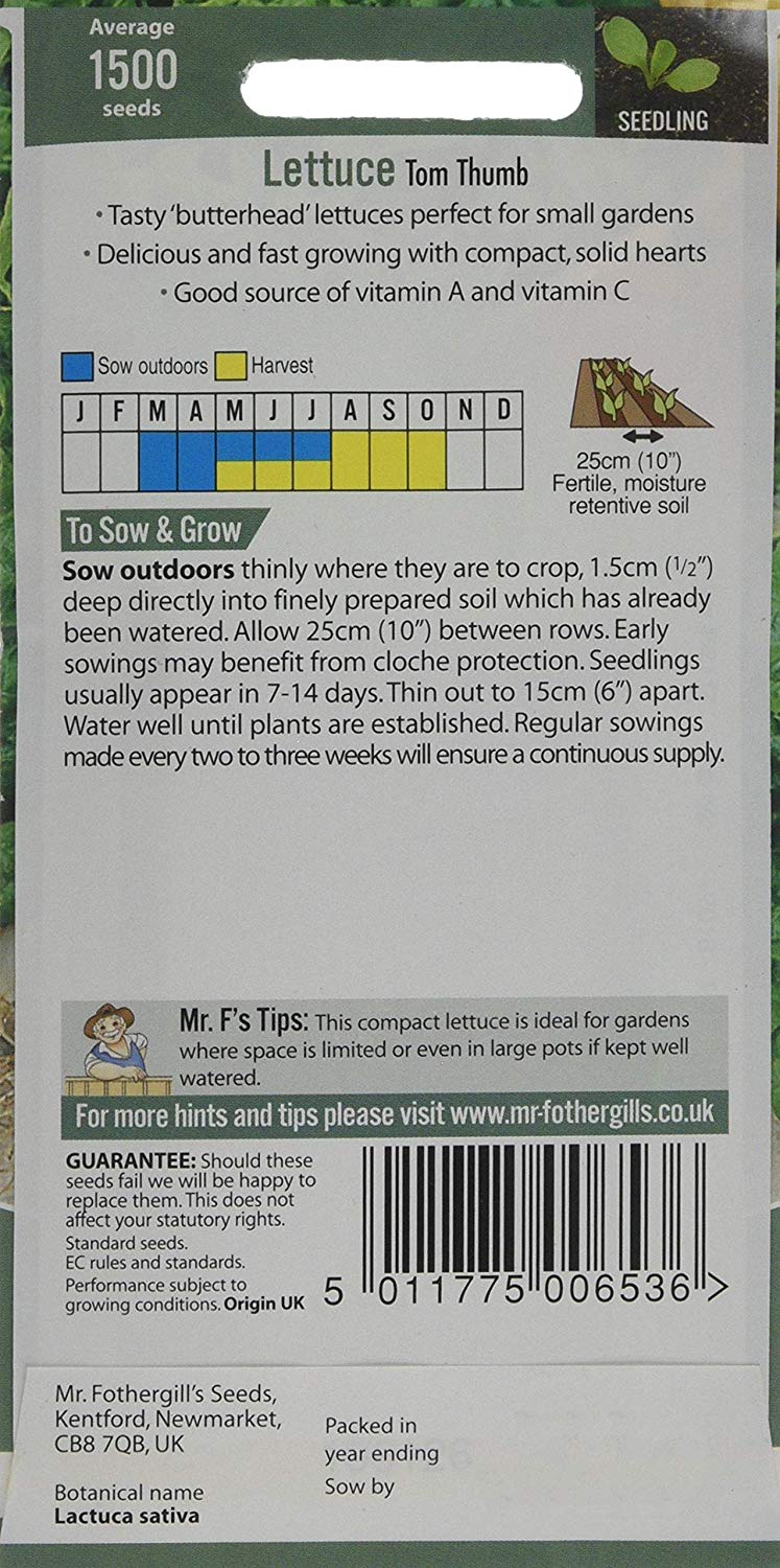 Mr.Fothergill's Lettuce Tom Thumb Seeds