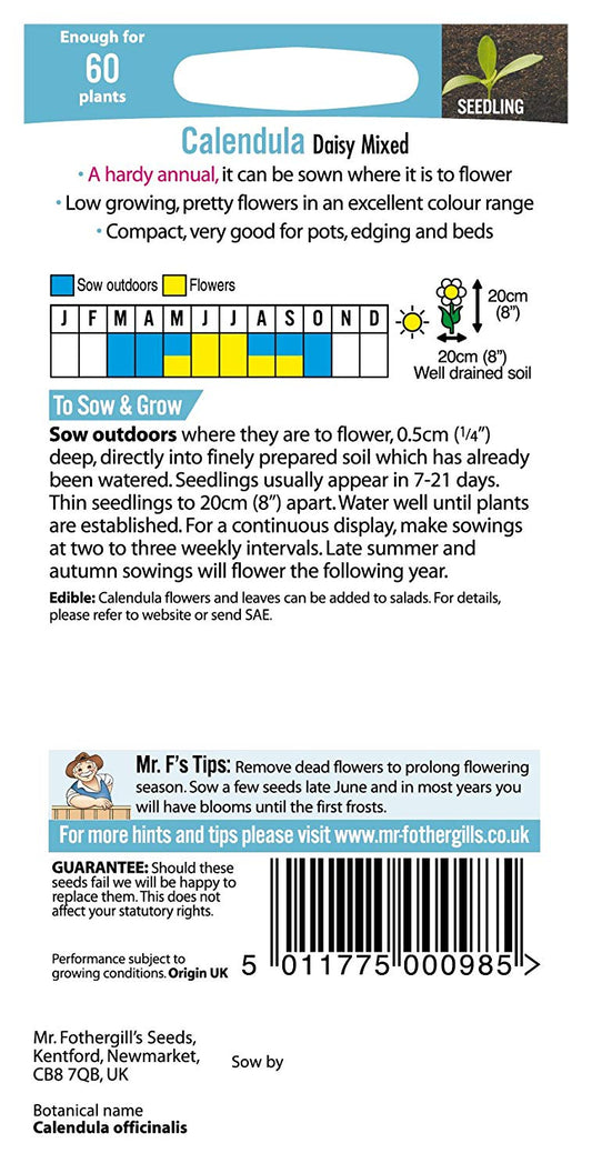 Mr.Fothergill's Calendula Daisy Mixed Flower Seeds