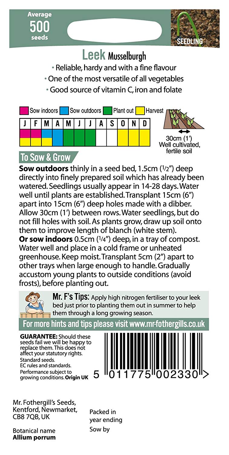 Mr.Fothergill's Leek Musselburgh Seeds