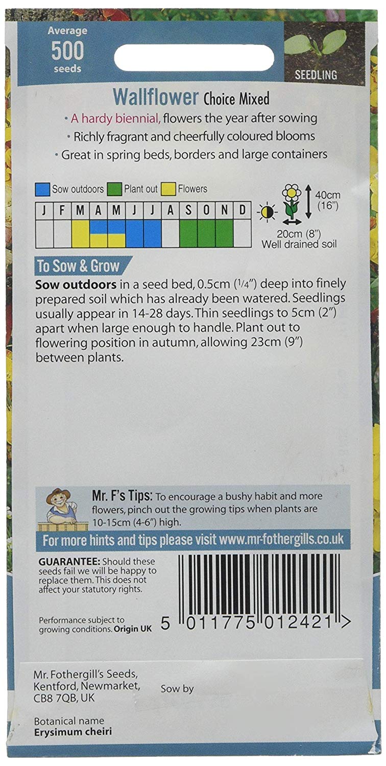 Mr.Fothergill's Wallflower Choice Mixed Flower Seeds