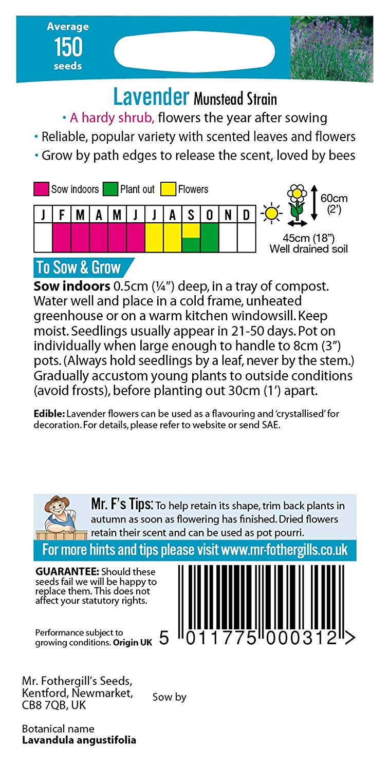 Mr.Fothergill's Lavender Munstead Strain Flower Seeds