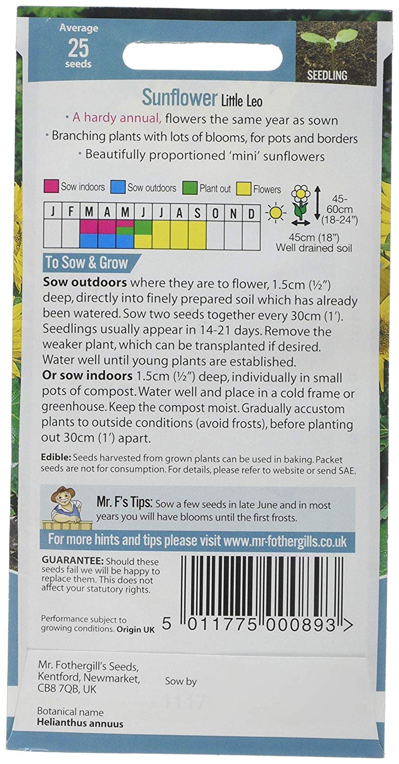 Mr.Fothergill's Sunflower Little Leo Flower Seeds