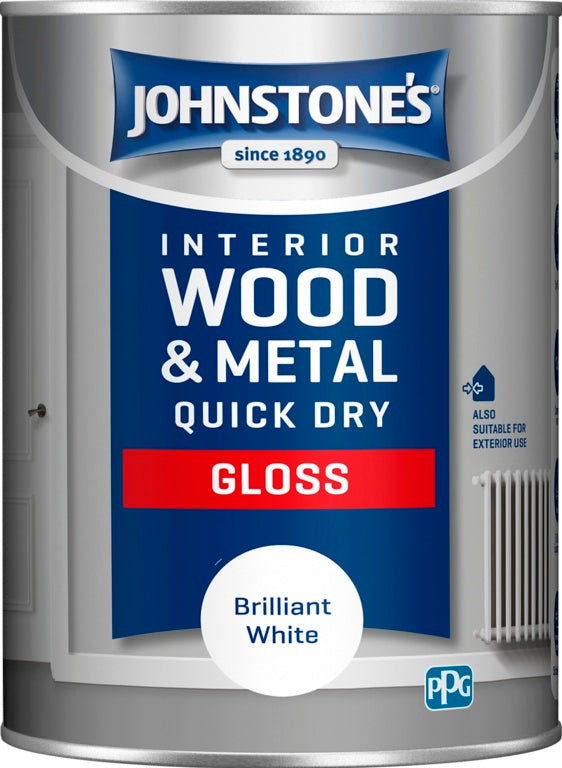 Johnstone's Paint Quick Dry Gloss 1.25 Litre White
