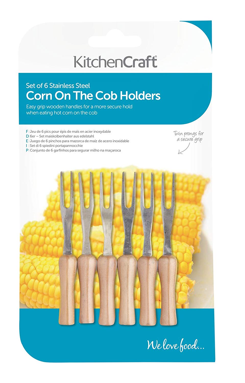KitchenCraft Set of 6 Corn on the COB Holders