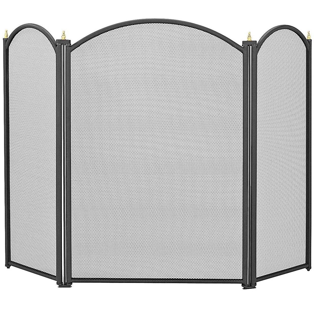 Manor Reproductions Dynasty 3 Fold Fire Guard - Black