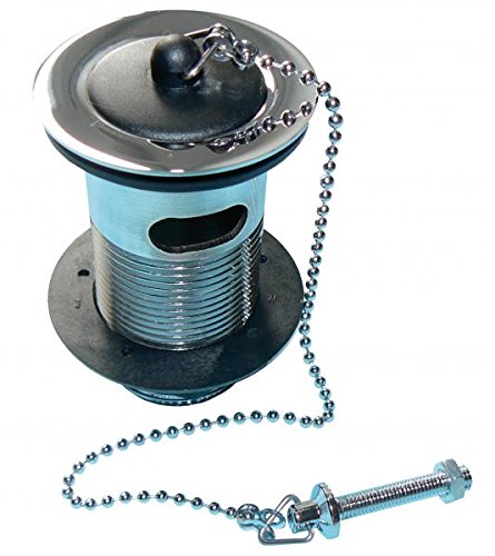 Slotted Basin Waste with Plug Chain & Stay 1.1/4" Brass