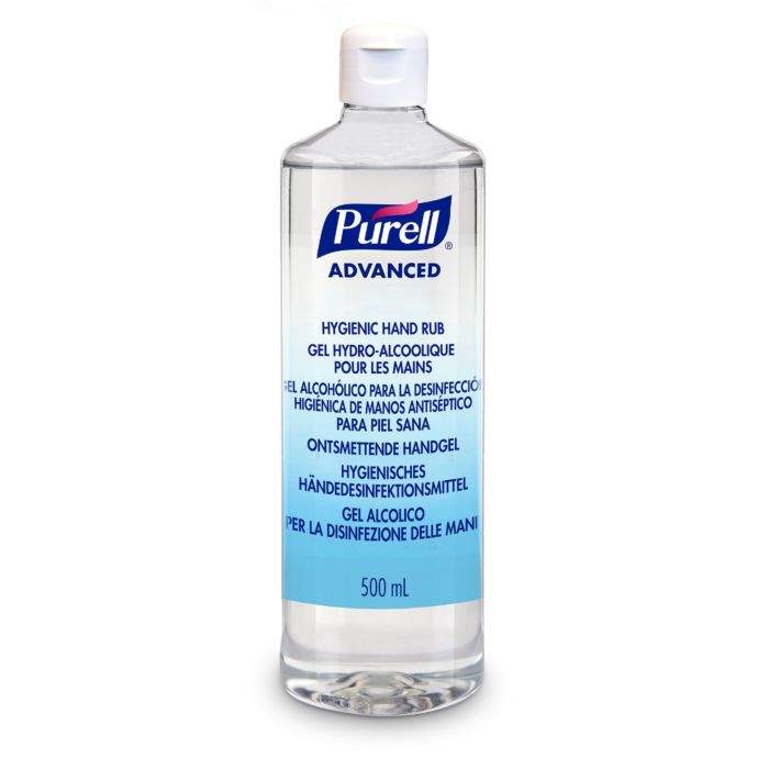 Purell Advanced Hygiene Hand Rub/Sanitiser Flip Top Bottle 500ml