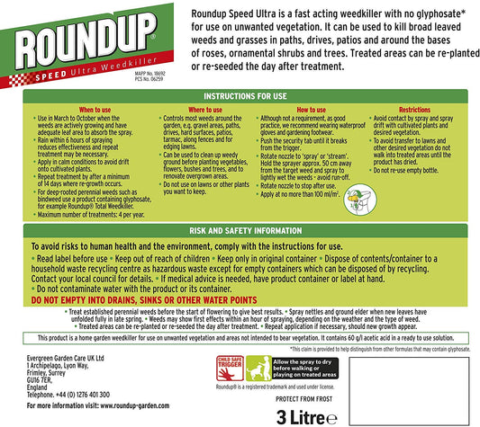 Roundup Speed Ultra Weedkiller 3 Litre