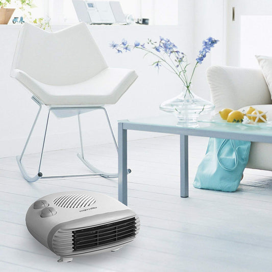 Warmlite Flat Fan Heater 2kW White