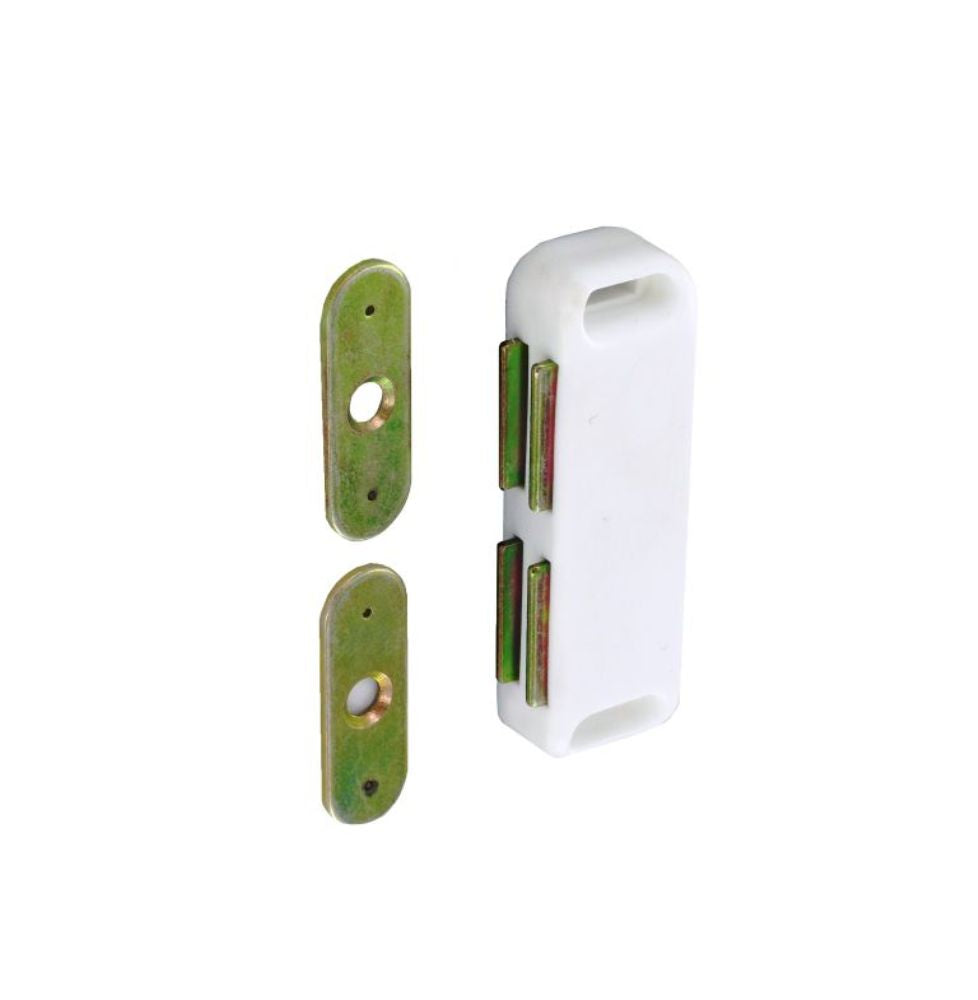 Securit Magnetic Catch Twin White 65mm