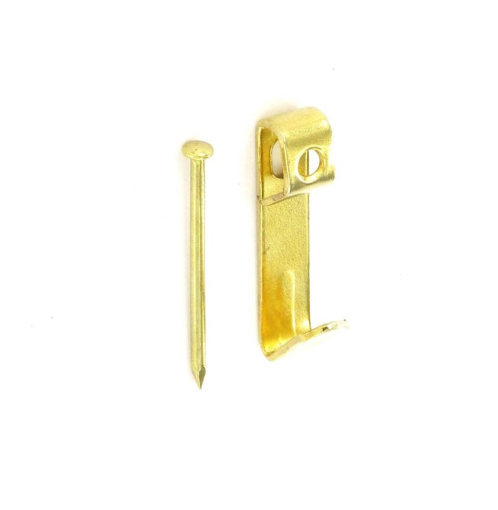 Securit Picture Hooks Single Brassed Pack 4