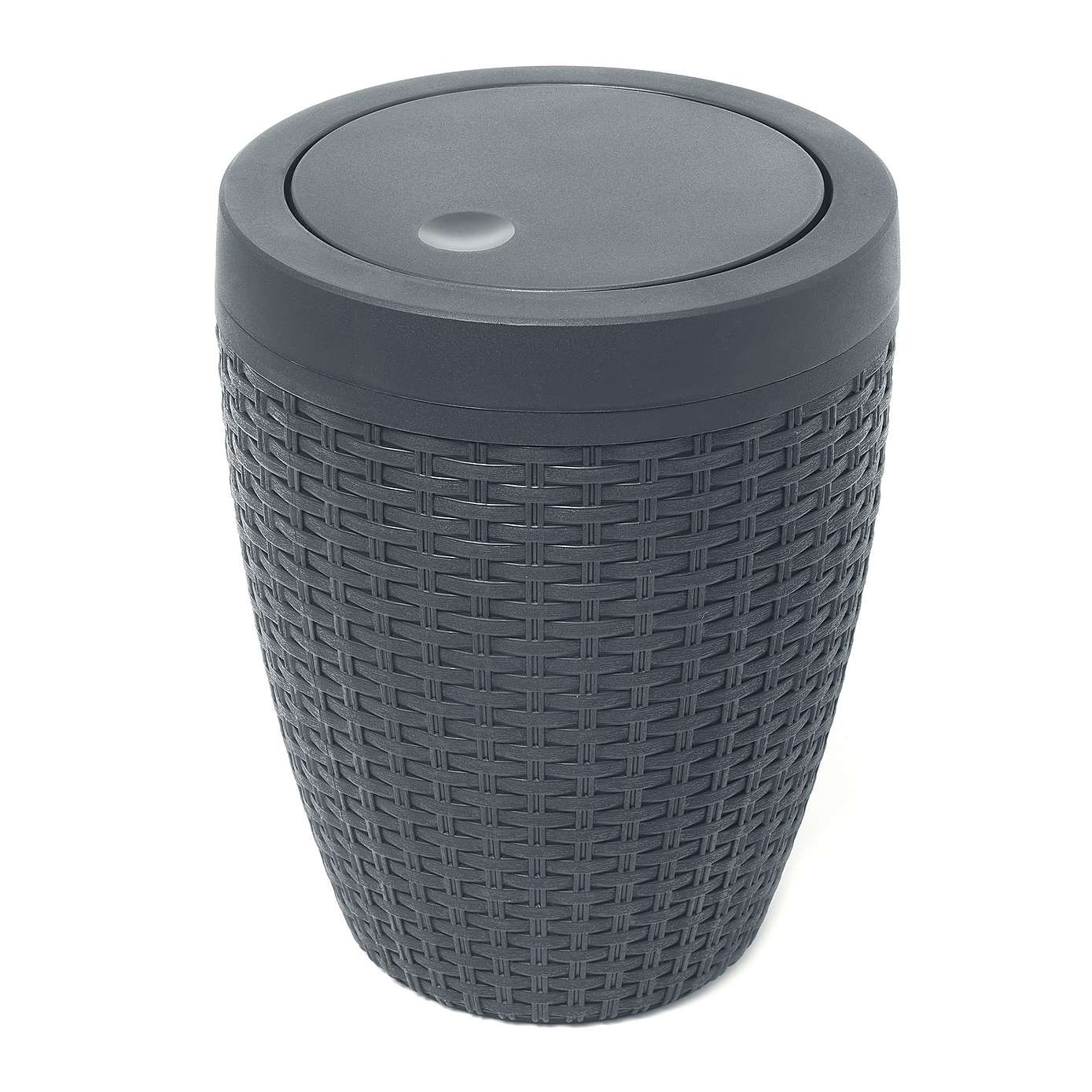Addis Bathroom Bin Charcoal Grey Rattan Effect
