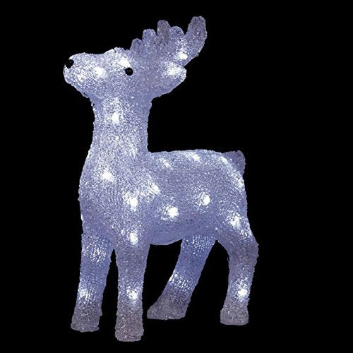 Premier Decorations 38cm Acrylic Reindeer with 40 White LEDs