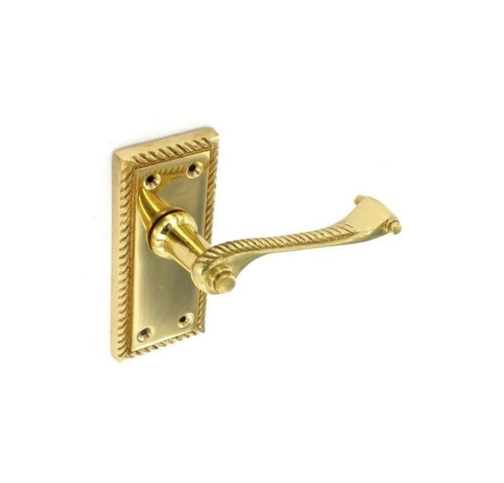 Securit Georgian Latch Handles Brass 105mm Pair