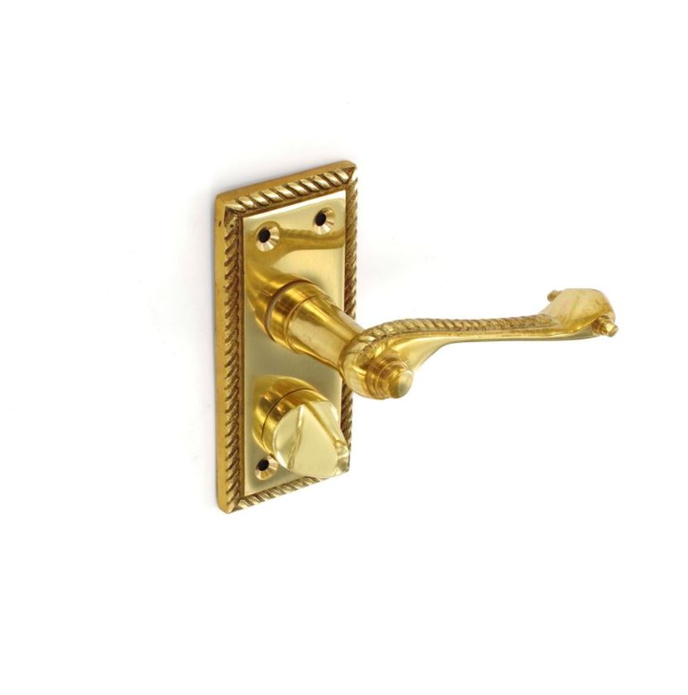 Securit Georgian Privacy Handles Brass 105mm Pair