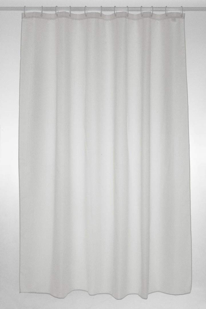Blue Canyon Plain Polyester Shower Curtain 180cm x 180cm White