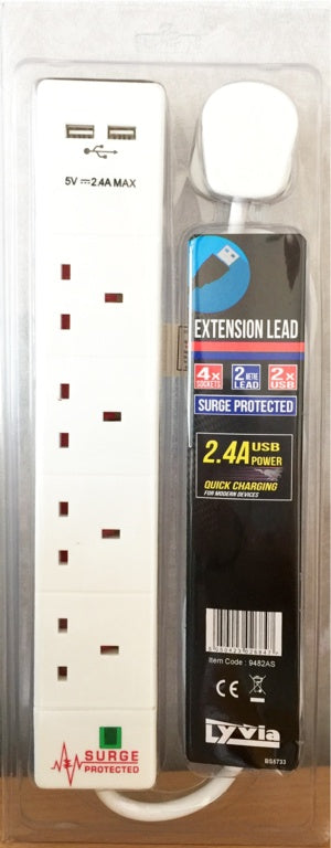 Lyvia Surge Protected Extension Lead