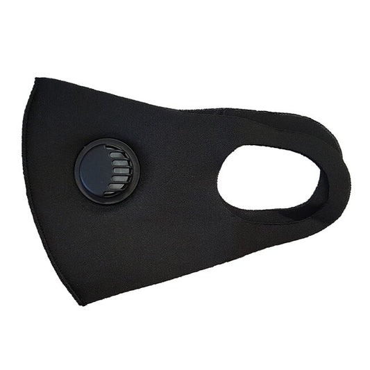 Face Mask Fabric with Valve Filter Black