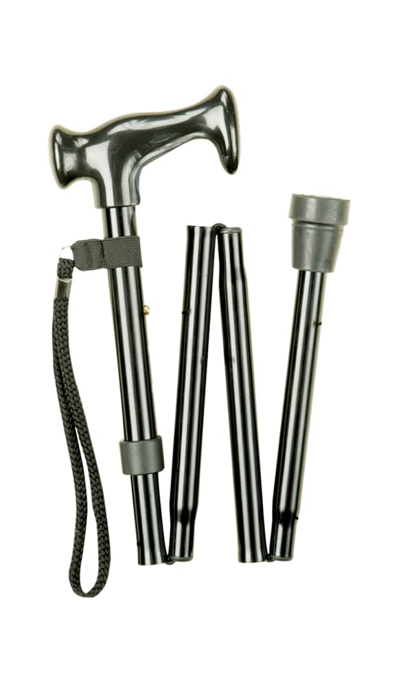 Folding Stick 4 Sections Black Escort