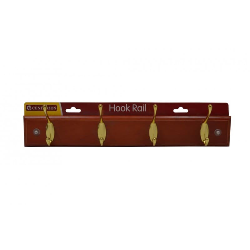 4 Hook Standard Hook Rail Brassed Hooks