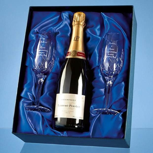 Blenheim Double Champagne Flute Gift Set + 75cl LP Champagne