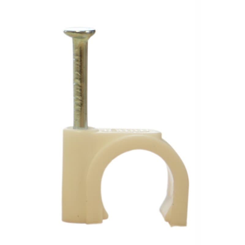 Cable Clips 3.5mm Round White Pk100