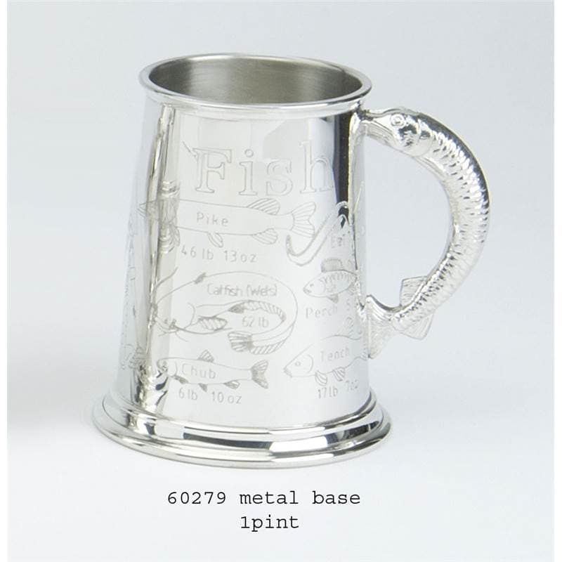 1 Pint Pewter Tankard with Fish Record Design