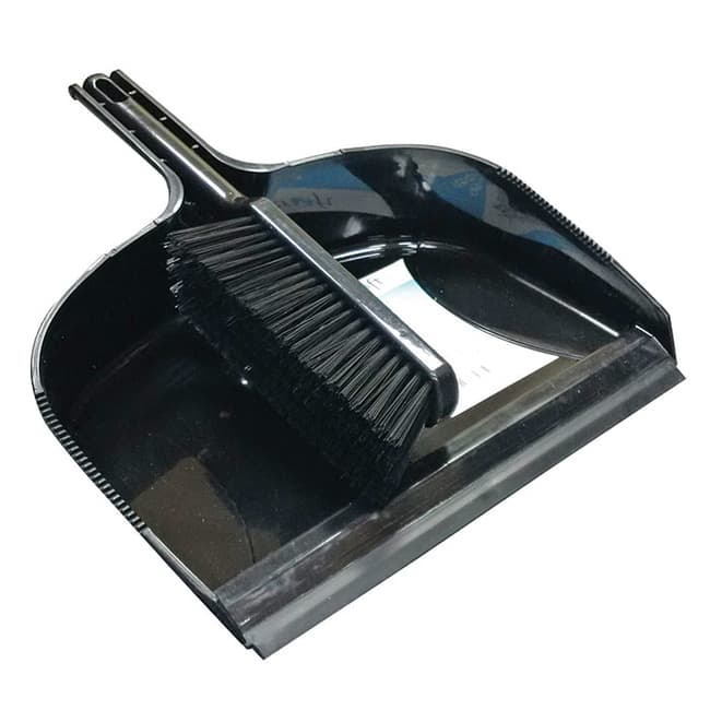 Jumbo Dustpan & Stiff Brush Black
