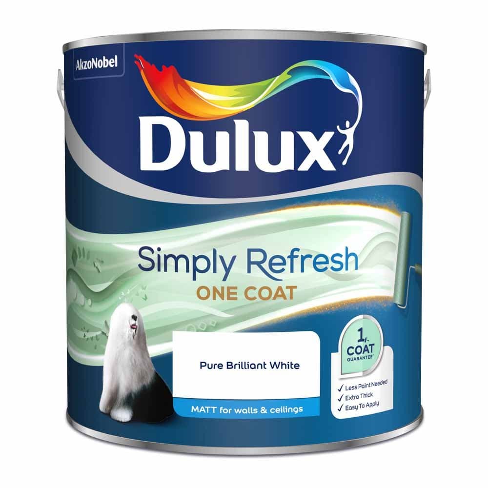 Simply Refresh Matt Emulsion Pure Brilliant White 2.5 Litre