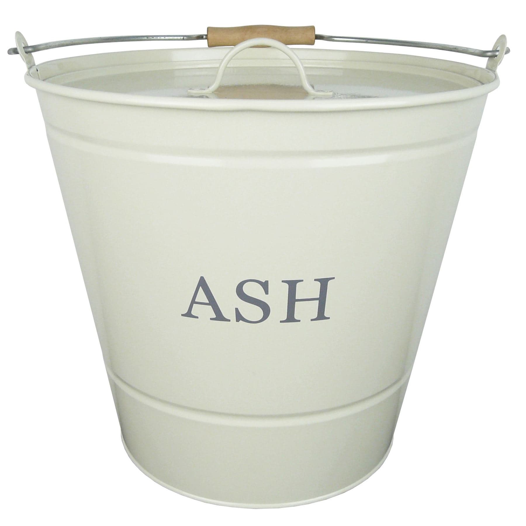 Ash Bucket with Lid - Cream