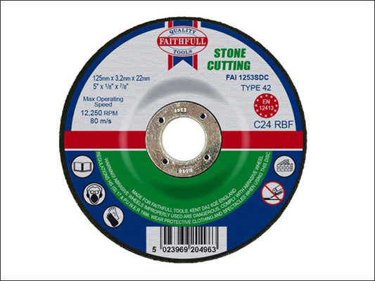 Faithfull Stone Cutting Disc Depressed Centre 115X3X22
