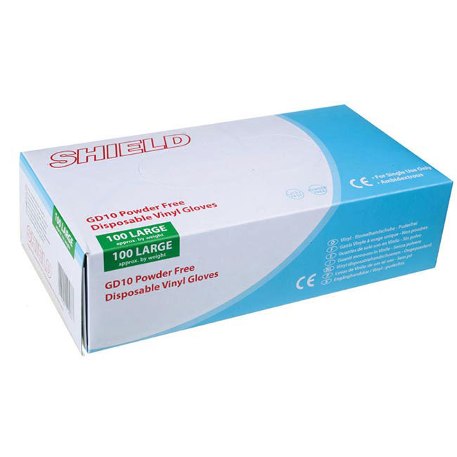 Aurelia Disposable Vinyl Gloves Powder Free Box of 100 Large