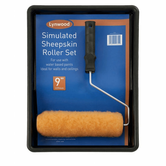 Lynwood Sheepskin Roller & Tray Set 9"