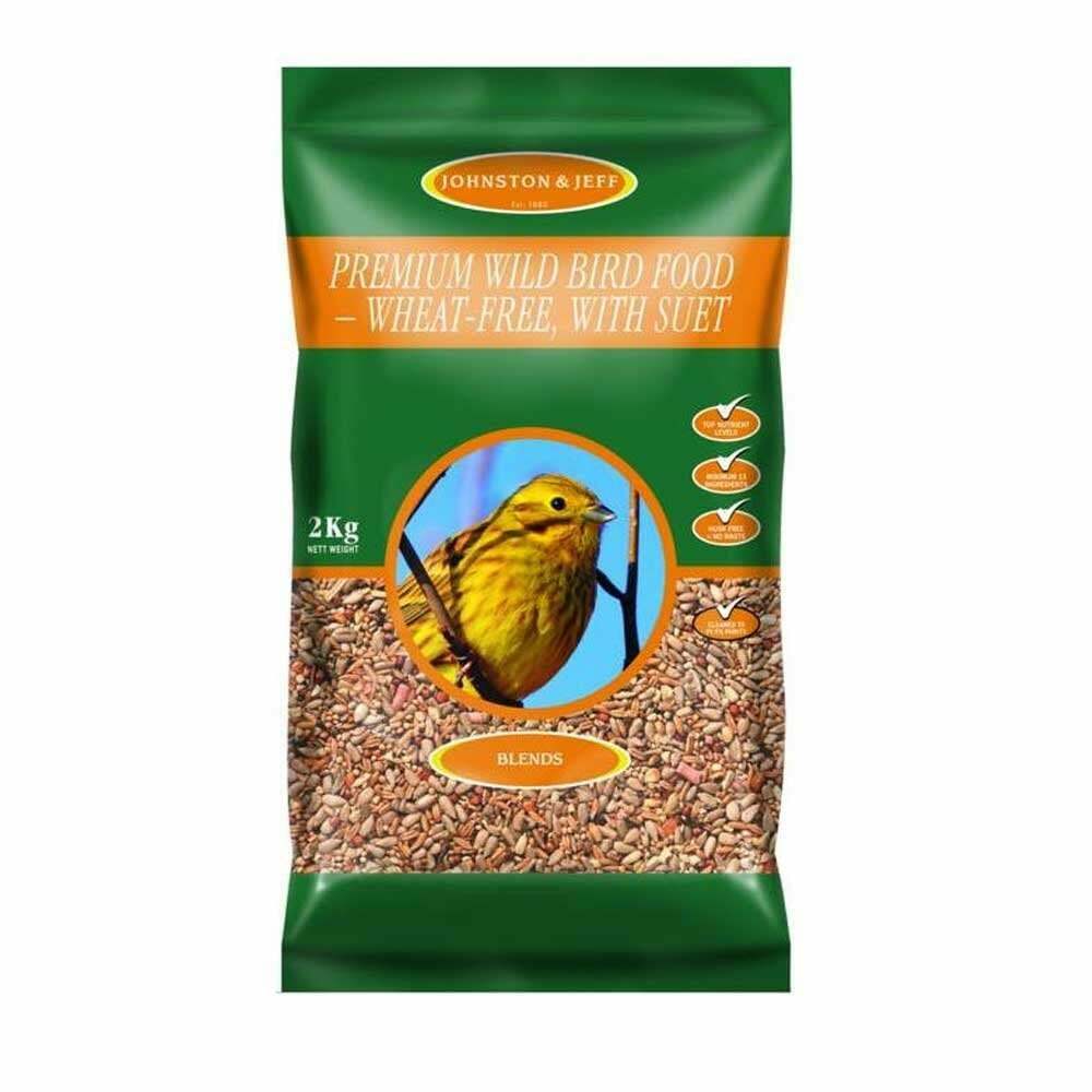 Johnston & Jeff Premium Wild Bird Food Wheat-Free with Suet 2kg