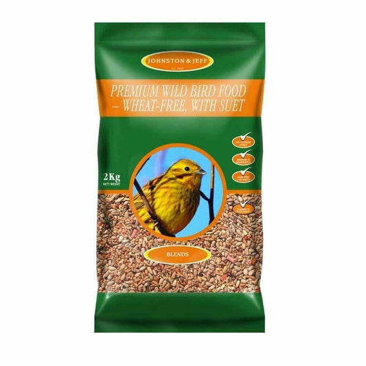 Johnston & Jeff Premium Wild Bird Food Wheat-Free with Suet 2kg