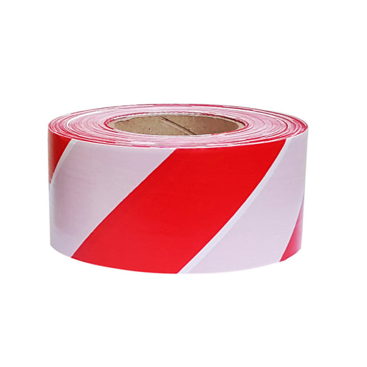 Ultratape Hazard Warning Barrier Tape - 75mm x 500 Metre - Red/White