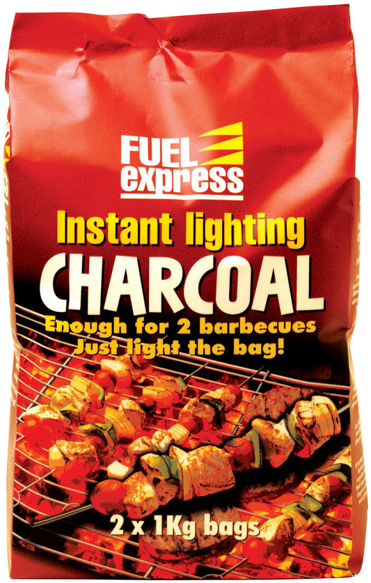 Fuel Express Instant Lighting BBQ Charcoal 2 x 1kg Bags