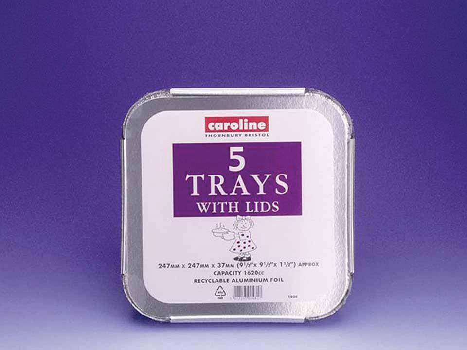 Caroline Foil Tray Pack of 5 240 x 240mm